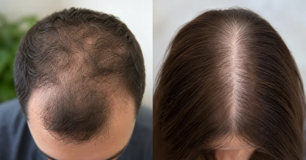 Homem adulto de perfil, referência visual do guia de calvície masculina